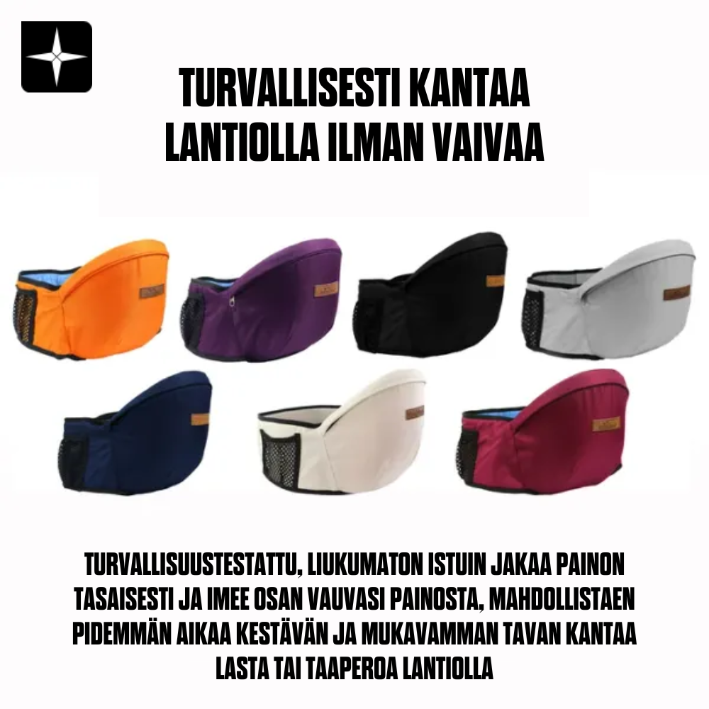 BabyCarrier™ | Ergonominen kantolaukku, jossa on tuki lapselle (3–36 kuukautta)